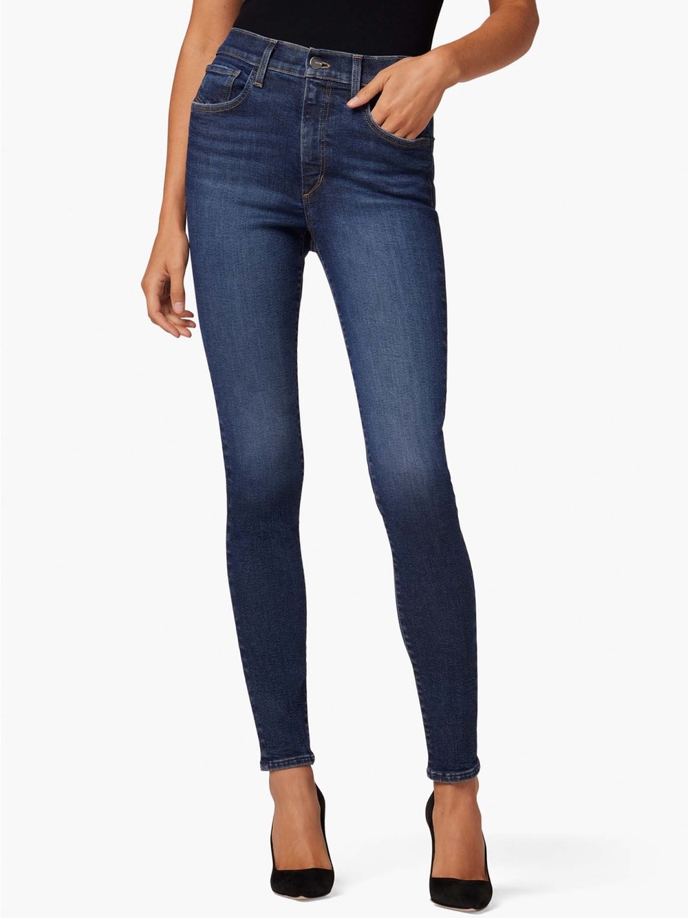 Joe's Jeans $198 Charlie Dark Blue High-Rise Skinny Jeans